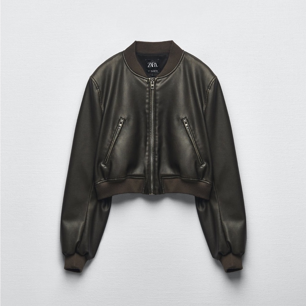 Zara Faux Leather Bomber- NWT